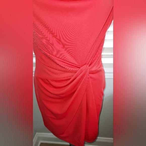 W118 By Walter Baker Coral "Hana" Knotted Waist Dress NWT - Picture 3 of 6